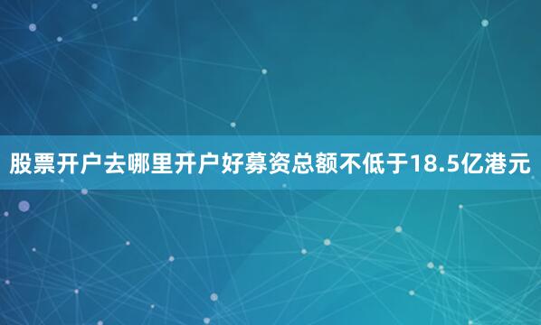 股票开户去哪里开户好募资总额不低于18.5亿港元